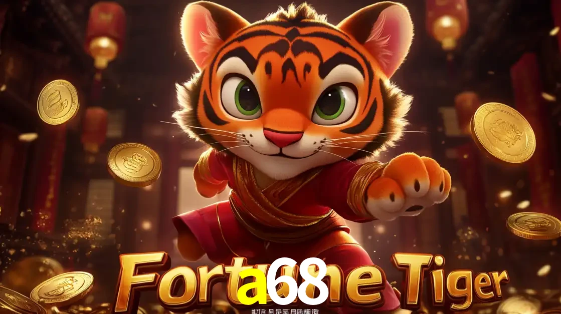 O carismático mascote do jogo de slot Fortune Tiger, um tigre fofo em pose de artes marciais, pronto para trazer sorte e multiplicadores de ganhos no cassino online a68.